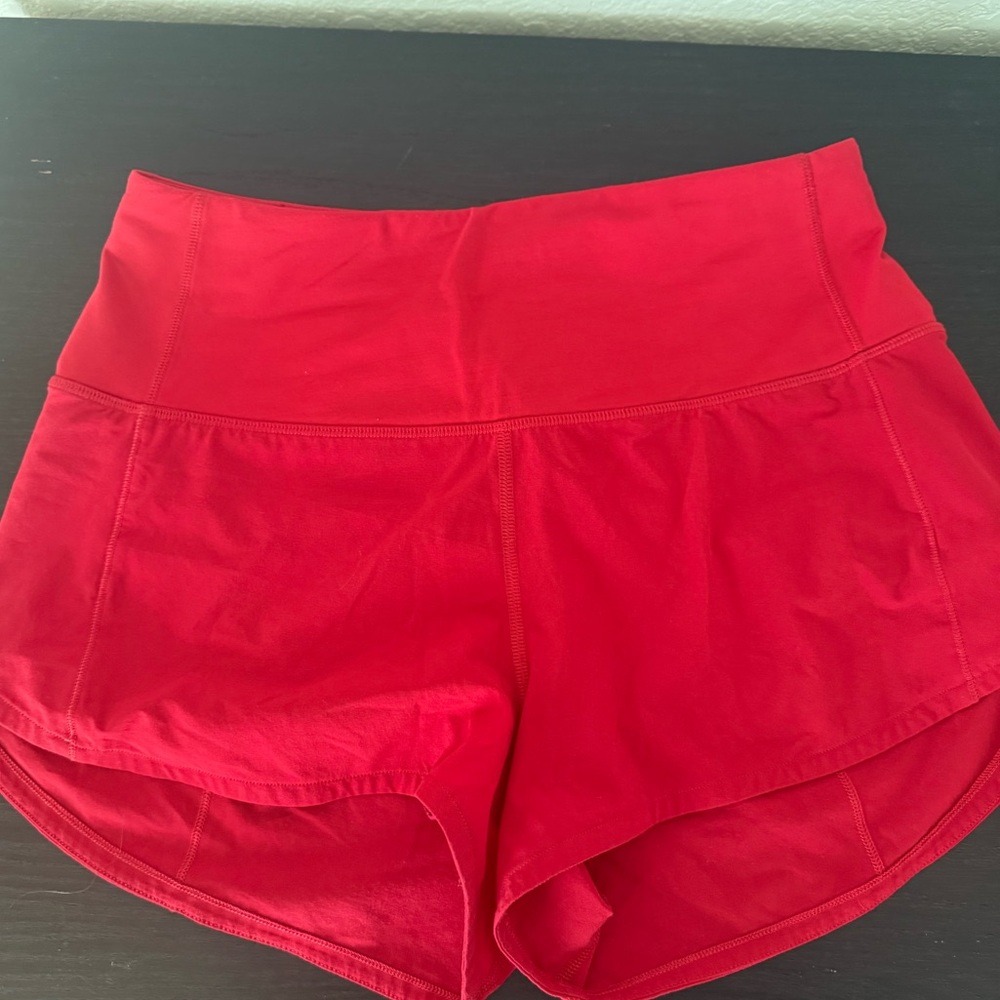 Lululemon Speed Up High Rise Short 2.5” dark red size 4
